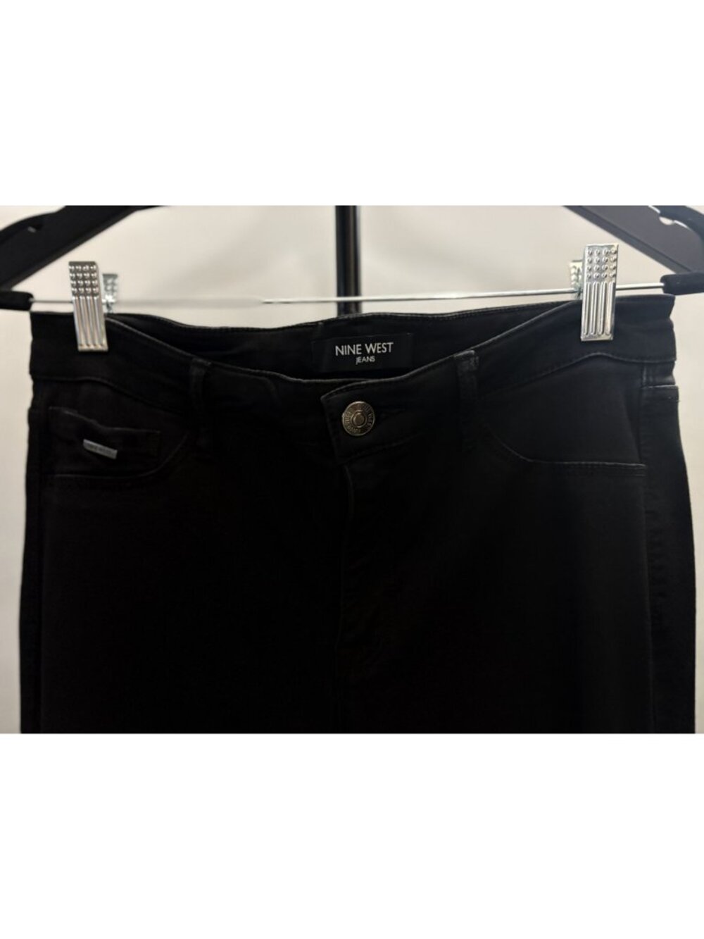 Nine West Black Stretchy Skinny Slimmed Crop Mid Rise Coin Pocket Pants Jeans 10 - Picture 10 of 15